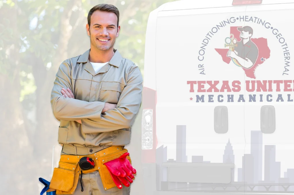 Texas United Mechanical van with service tech